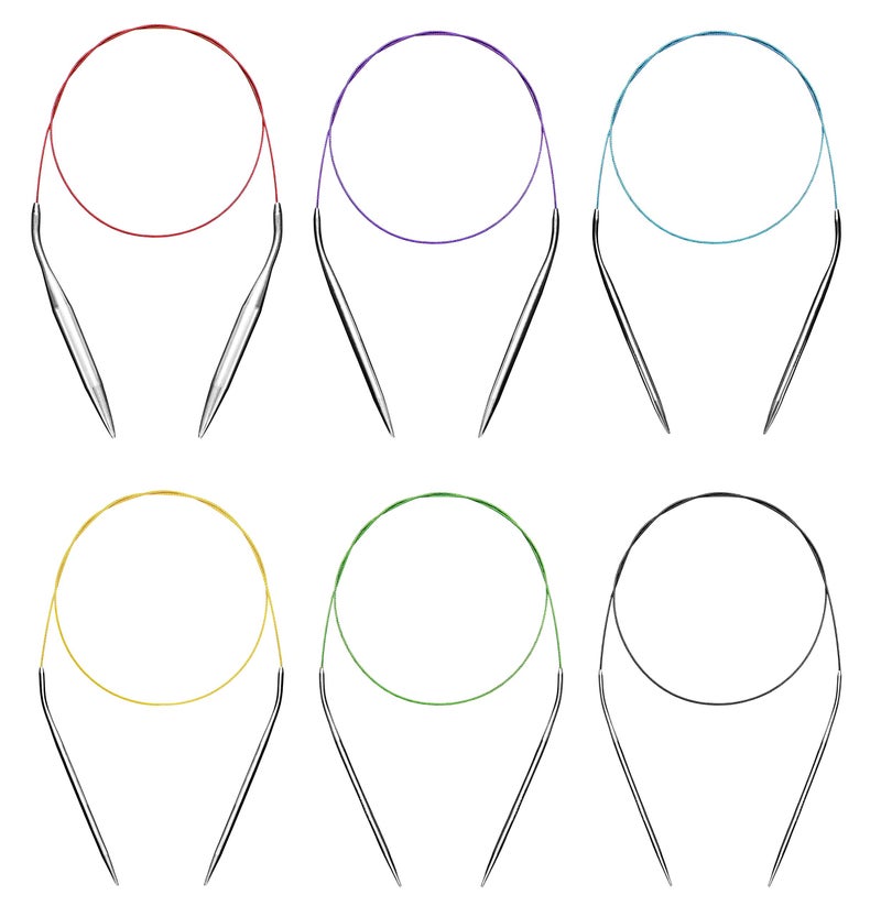 Circular Knitting Needles Set Round Needle Metal Magic Loop 40 Inch Size 15 11 9 7 4 15