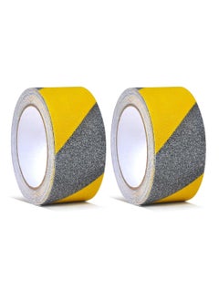 Non Slip Safety Grip Tape for Stairs Steps Non Skid Tread High Traction Friction/Strong Grip Abrasive Adhesive Hazard Caution Tape 2 Pieces 5MMX5M