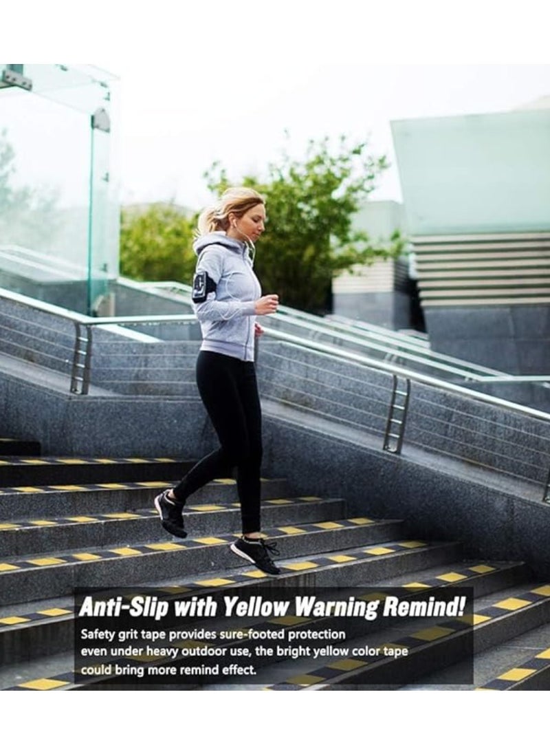 Generic - Non Slip Safety Grip Tape for Stairs Steps Non Skid Tread High Traction Friction/Strong Grip Abrasive Adhesive Hazard Caution Tape 2 Pieces 5MMX5M - Image 1