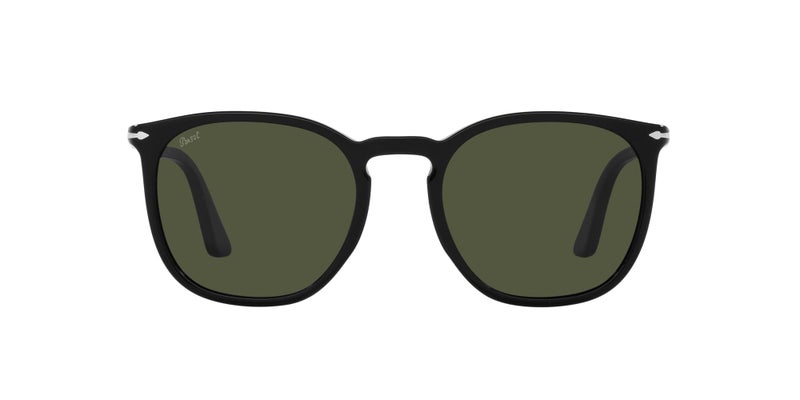 Persol PO3316S Rectangular Sunglasses, Black/Green, 52 mm - Image 1