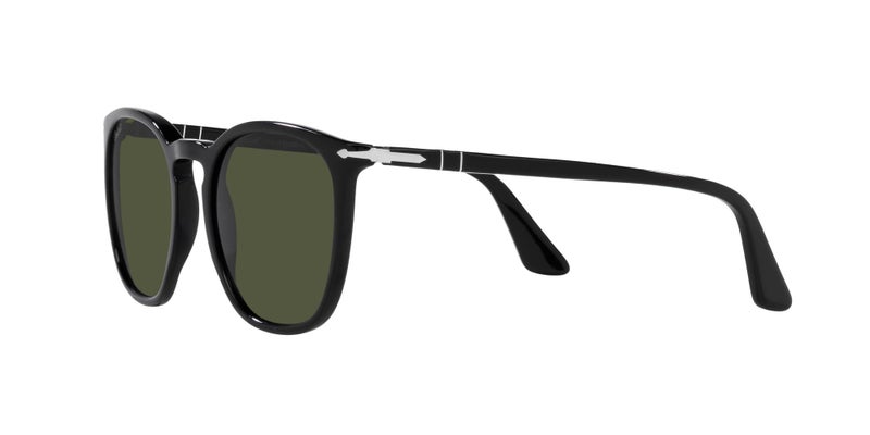 Persol PO3316S Rectangular Sunglasses, Black/Green, 52 mm - Image 3