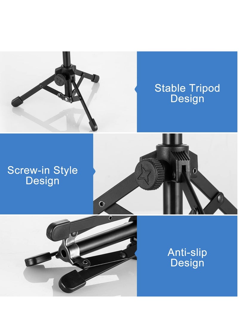 SYOSI Adjustable Microphone Stand, Portable Foldable Tripod with Mic Clip Holder, Suitable for Dynamic Microphone Like Shure SM58 PGA48 Samson Q2U Blue Yeti - Image 4