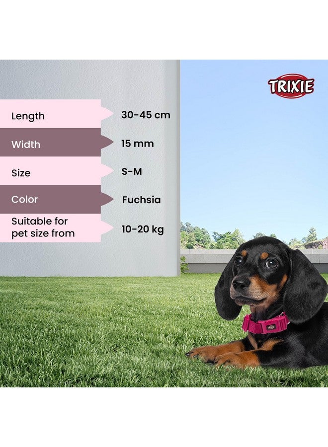تريكسي حزام طوق للكلاب عالي الجودة، تصميم أنيق، شريط شبكي قابل للتعديل، تخفيف الضغط، مع موصل مقود، طوق رقبة للكلاب، 30-45 سم (صغير، فوشيا) - عبوة من 4 قطع - Image 5