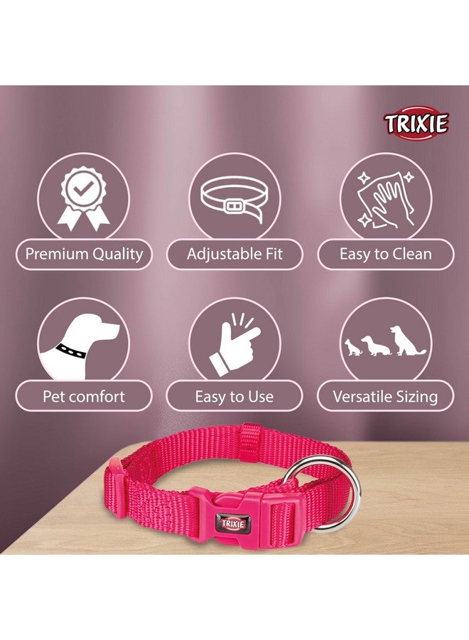 تريكسي حزام طوق للكلاب عالي الجودة، تصميم أنيق، شريط شبكي قابل للتعديل، تخفيف الضغط، مع موصل مقود، طوق رقبة للكلاب، 30-45 سم (صغير، فوشيا) - عبوة من 4 قطع - Image 3