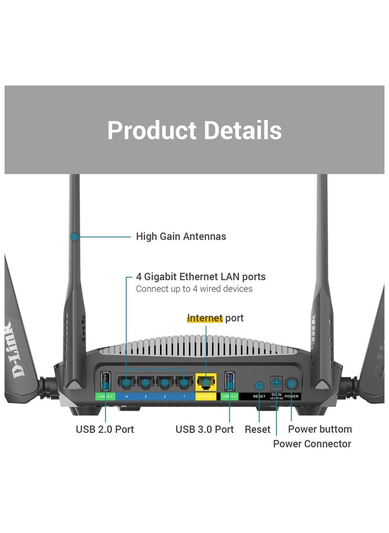 Generic - D-Link WiFi Router AC3000 Mesh Smart Internet Network Voice Control(DIR-3040-US) - Image 1