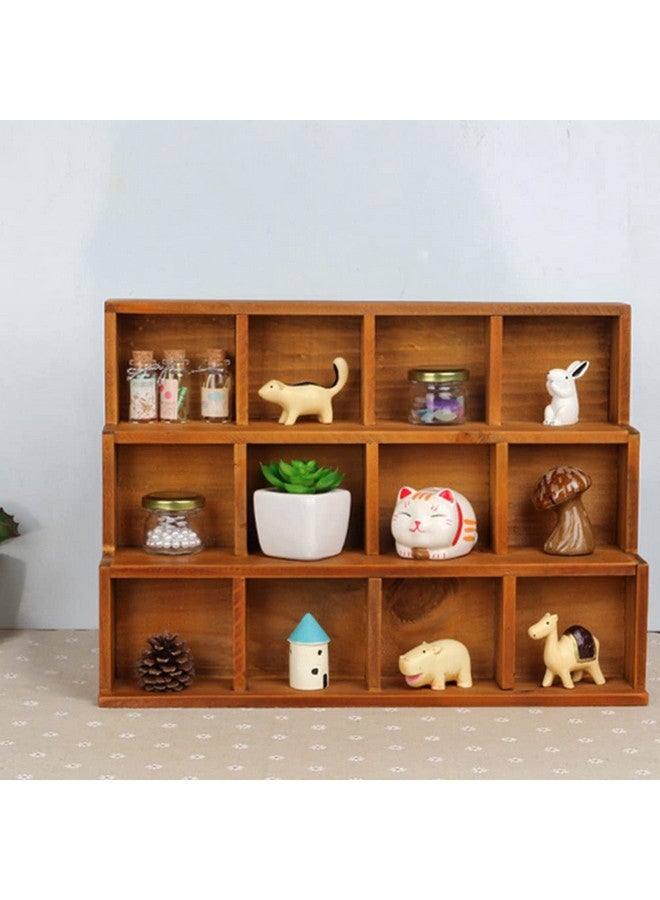 Cabilock 12 Compartment Shadow Box Display Shelf Organizer Small Item Display Unit For Wall Or Table Desk Memorabilia Holder - Image 3
