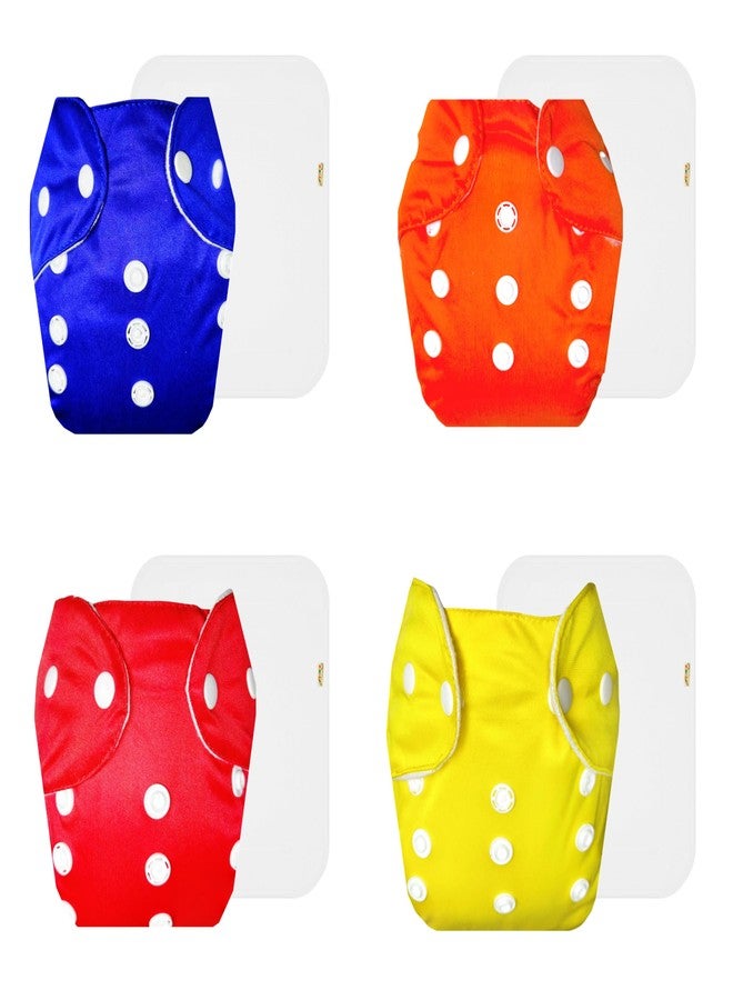 Dumbledo Lite Cloth Diaper with Cotton Insert (Pack of 4) | Hypoallergenic | 6-Layer Absorbent Pad | Adjustable Snaps | Worry-Free Diapering | 3 Months - 2 Years | Unisex Baby - Image 1