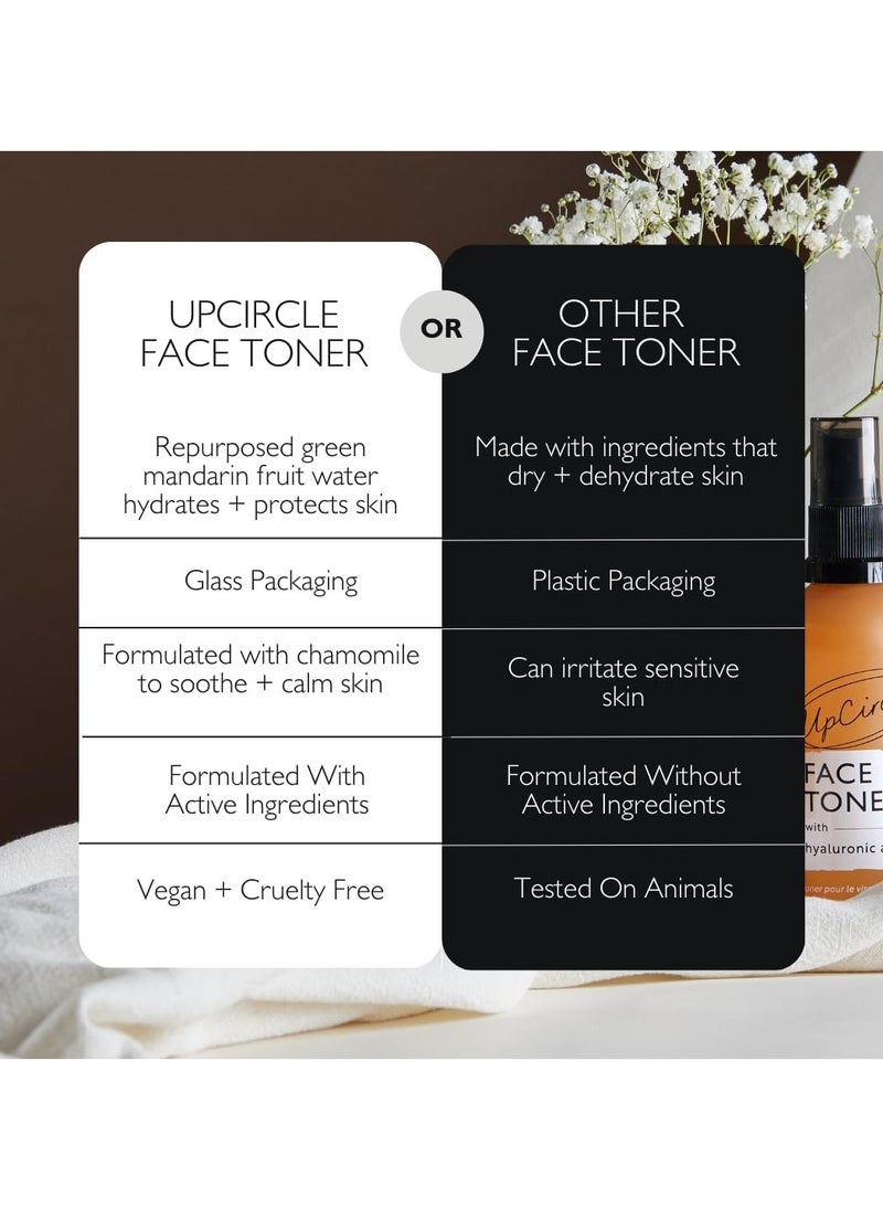 UpCircle - Face Toner with Hyaluronic Acid Salicylic Acid 100ml for Balancing Plumping Soothing Mandarin Fruit Water Chamomile Extract Glycerin Natural Vegan Cruelty Free - Image 1