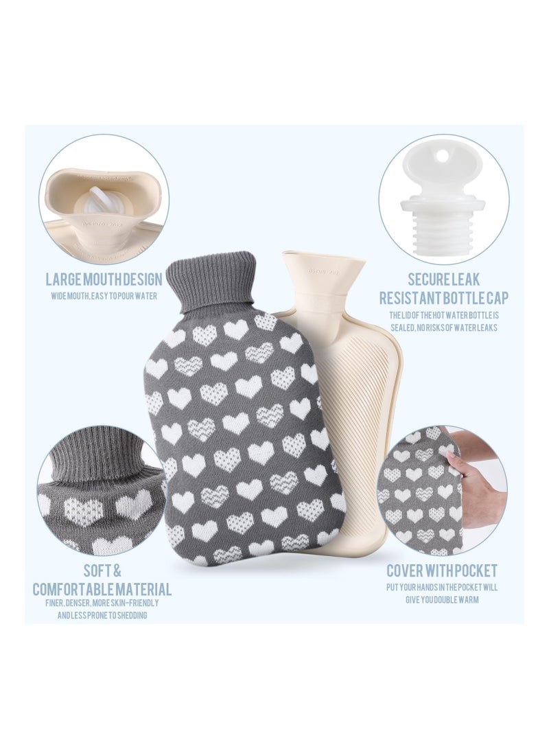 2L Hot Water Bottle with Knitted Cover for Warmth and Pain Relief Perfect for Home Use Gift for Cold Nights - Image 3