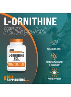 BULKSUPPLEMENTS.COM Lornithine Hcl Capsules Lornithine Hydrochloride Ornithine Capsules Amino Acids Supplement L Ornithine 1000Mg 2 Capsules Per Serving 90Day Supply 180 Capsules  - Image 3