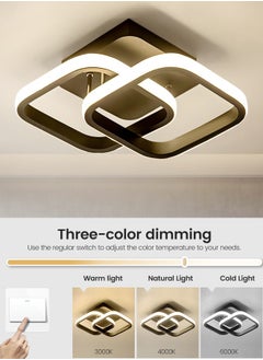 YATAI LIGHTING Modern Dimmable LED Ceiling Light, Modern Flush Mount Fixture with Adjustable Light, Three Color Dimming for Bedroom, Living Room, and Dining Room, Black  - Image 2