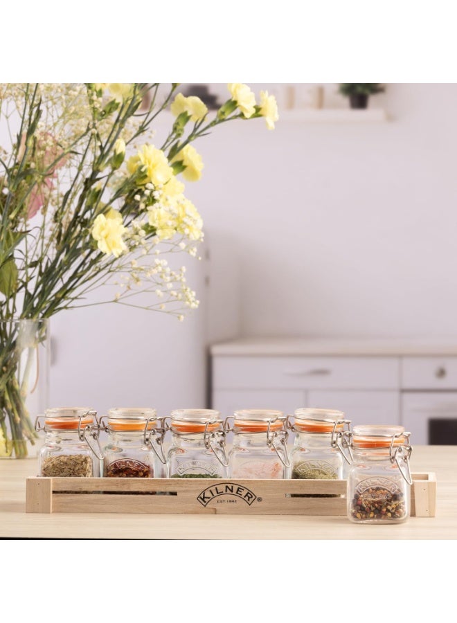 Kilner Glass Clip Top Spice Jar Set 6Pcs 70 ML Each - Image 3