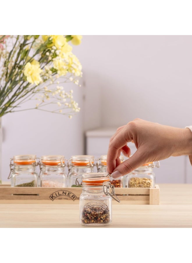 Kilner Glass Clip Top Spice Jar Set 6Pcs 70 ML Each - Image 5
