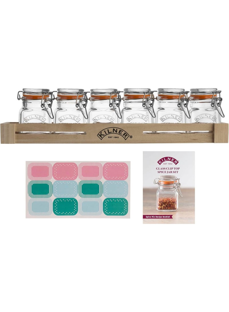 Kilner Glass Clip Top Spice Jar Set 6Pcs 70 ML Each - Image 4