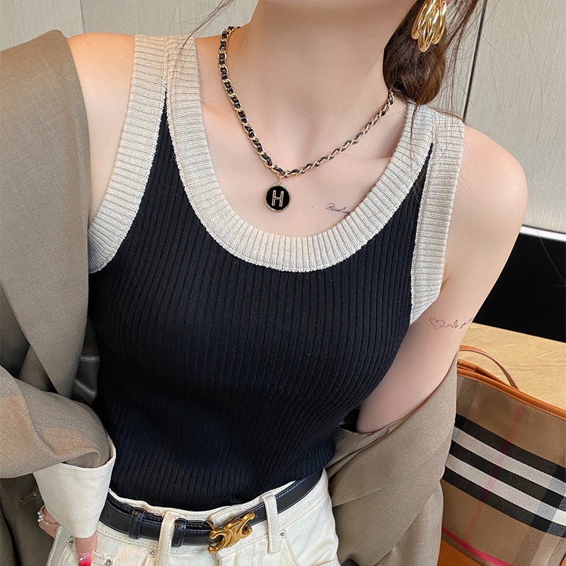 Knitted Striped Camisole Top for Women - Image 4
