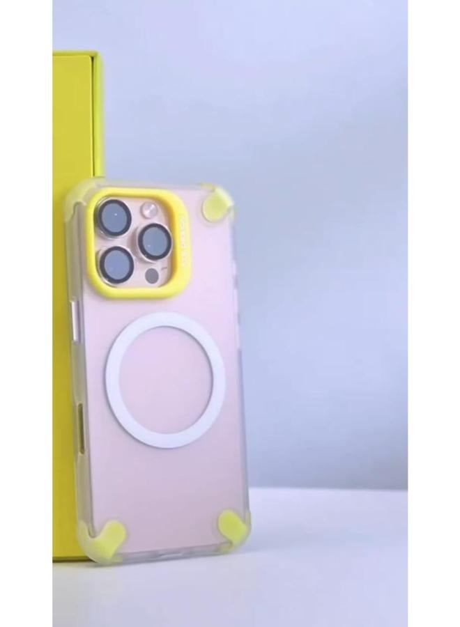 اي تي بي * جراب حماية شفاف مع حواف ملونة لهاتف آيفون ١٦ برو مع حلقة MagSaf - Image 2