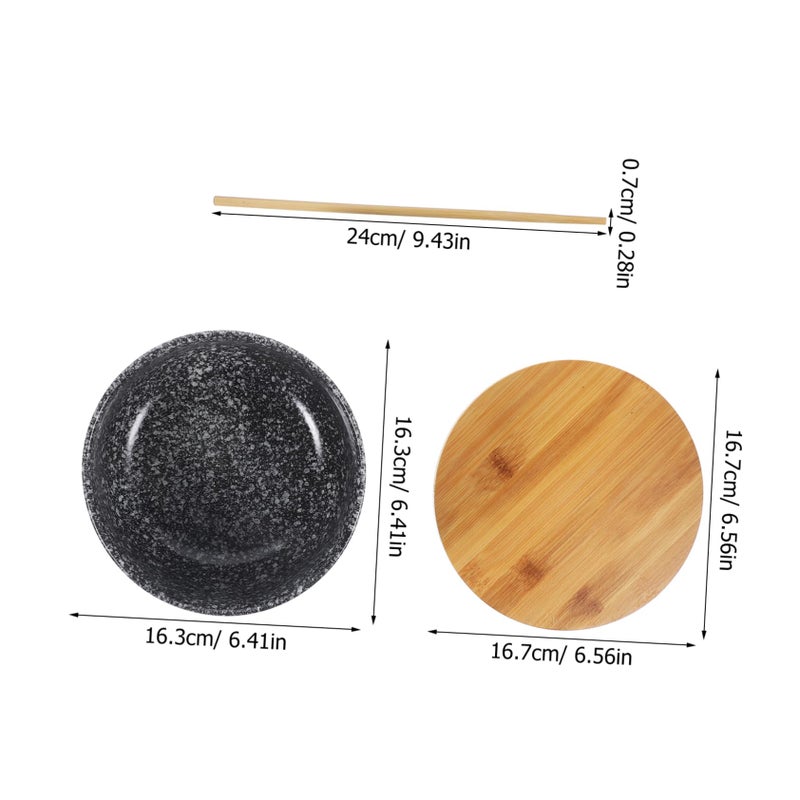 Microwave Safe Ceramic Ramen Noodle Soup Bowl With Chopsticks Set For Home Dining - Image 3
