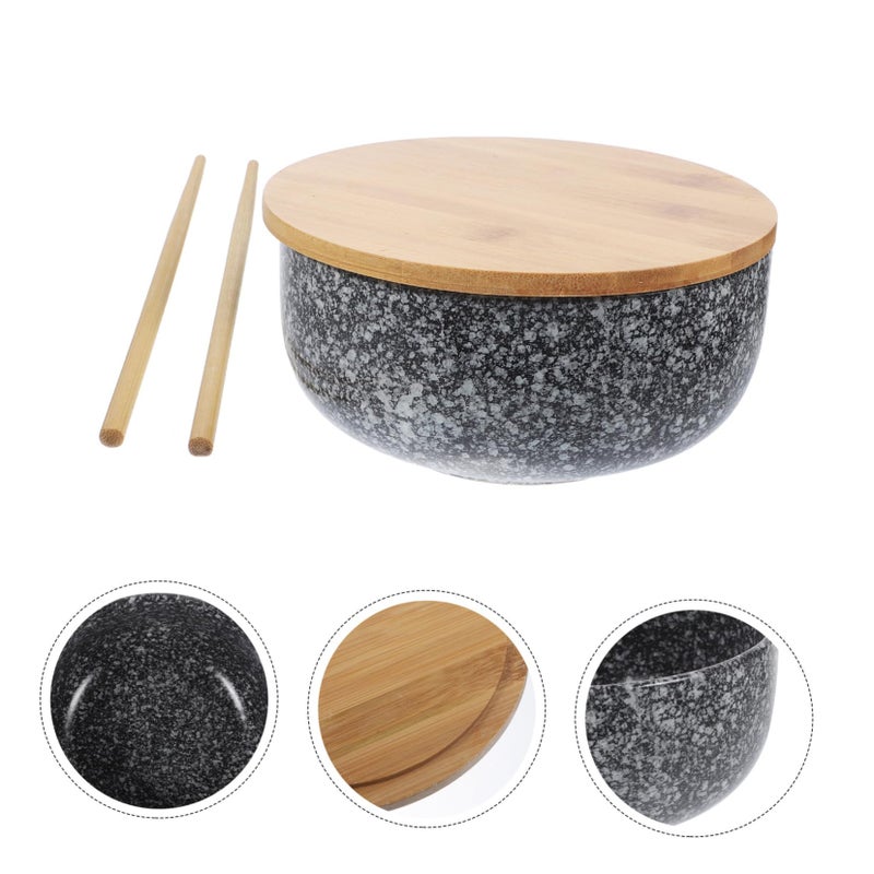 Microwave Safe Ceramic Ramen Noodle Soup Bowl With Chopsticks Set For Home Dining - Image 5