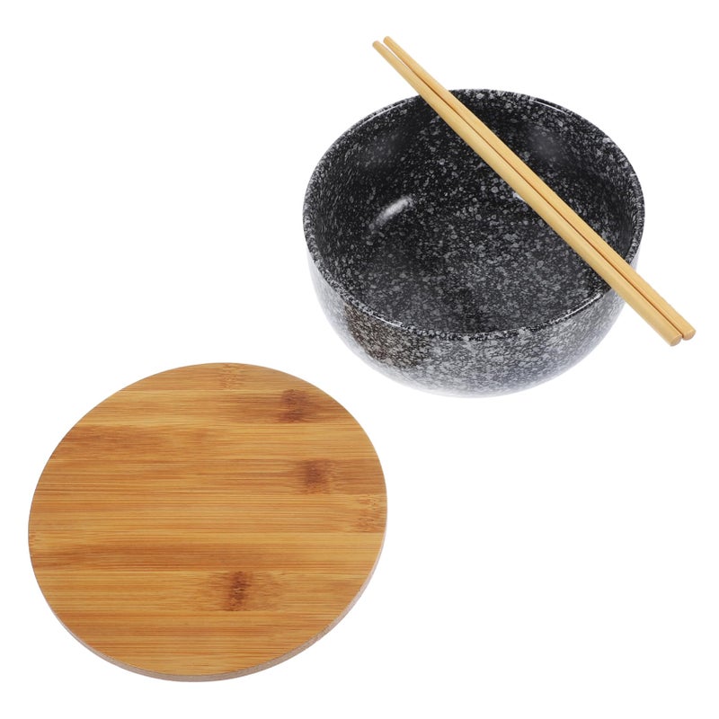 Microwave Safe Ceramic Ramen Noodle Soup Bowl With Chopsticks Set For Home Dining - Image 2