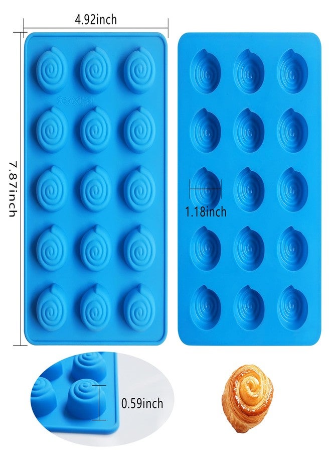 Sidosir 2PCS Mini Cinnamon Buns Silicone Mold, Non-Stick Mold for Making Cinnamon Rolls Perfect Cinnamon Roll Shaping, Ideal for Baking (Small) - Image 2