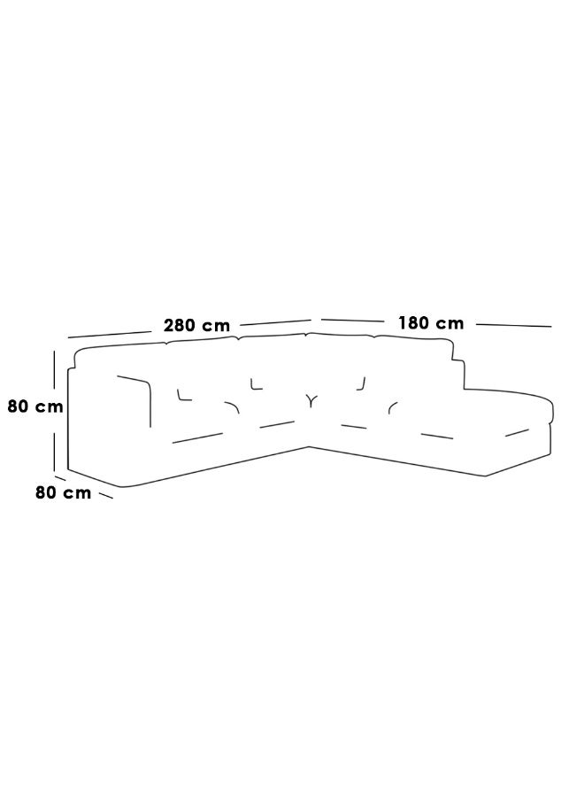 مردود السعودية كنبة زاوية رُكنة على شكل حرف U مصنوعة من خشب سويدي وقماش كتان مع تنجيد مريح - رمادي - SOFA237 - Image 2