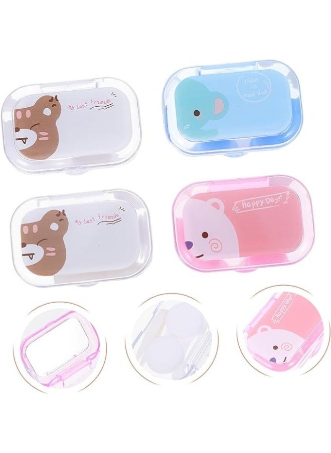 Generic - Contact Lens Case Organizer Travel All in One Soak Storage Container with Mirror Tweezers Contact Applicator Solution Bottle Multicolor - Image 1