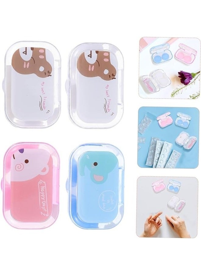 Generic - Contact Lens Case Organizer Travel All in One Soak Storage Container with Mirror Tweezers Contact Applicator Solution Bottle Multicolor - Image 1