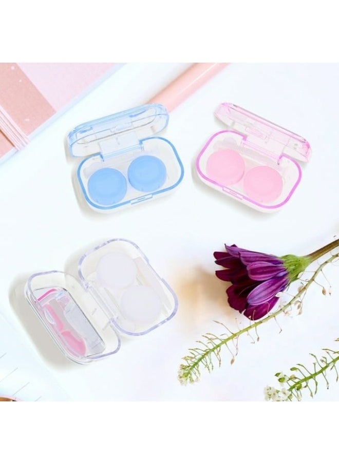 Generic - Contact Lens Case Organizer Travel All in One Soak Storage Container with Mirror Tweezers Contact Applicator Solution Bottle Multicolor - Image 1