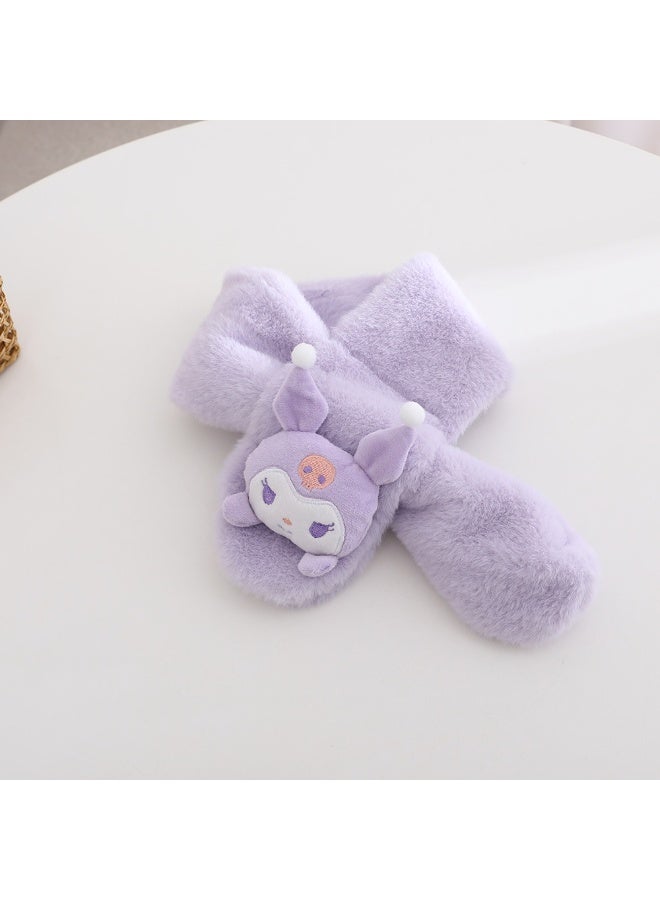 Kids' Kuromi Themed Plush Scarf with Cute Doll Ultra Cozy Exceptionally Adorable and Essential Must Have Winter Accessory - Image 3