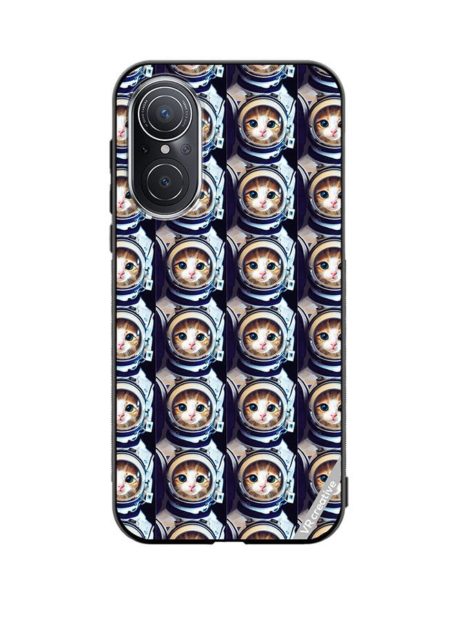 VR CREATIVE Protective Case Cover For Huawei Nova 9 SE Cat Face Inside Astronauts Helmet Pattern Design Multicolour  - Image 1