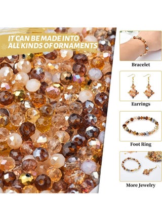 1000pcs Faceted Rondelle Glass Beads, for Jewelry Making AB Color Crystal Spacer Beads, Assorted Jewelry Beads for Bracelets Necklaces Accessories - view 4