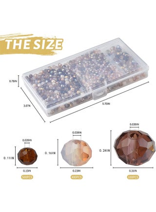 1000pcs Faceted Rondelle Glass Beads, for Jewelry Making AB Color Crystal Spacer Beads, Assorted Jewelry Beads for Bracelets Necklaces Accessories - view 2