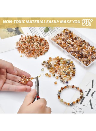 1000pcs Faceted Rondelle Glass Beads, for Jewelry Making AB Color Crystal Spacer Beads, Assorted Jewelry Beads for Bracelets Necklaces Accessories - view 5