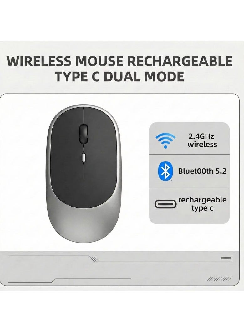 Rechargeable Mouse Dual Modes Blue Tooth5.2 2.4G USB Mute Wireless Mice Wireless Mouse for Computer Laptop Tablet Macbook - Image 2
