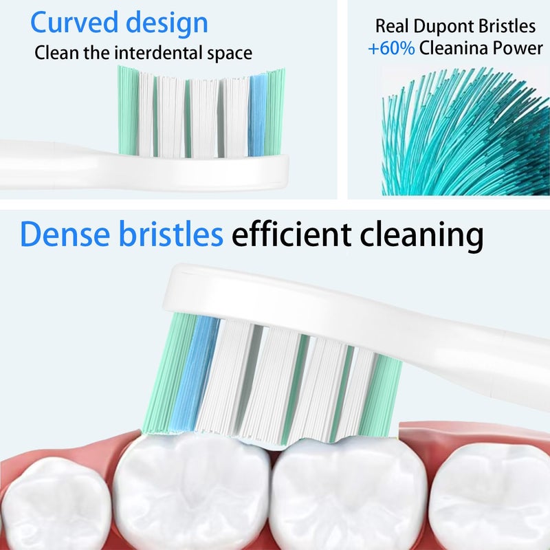 Densuuclin Replacement Toothbrush Heads for Philips Sonicare Replacement Heads, Replacement Brush Head Compatible with Phillips Sonicare Electric Toothbrush, 6 Pack - Image 4