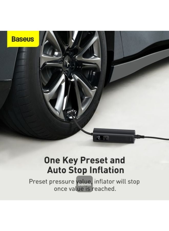 Baseus Baseus Super Mini Inflator Pump Air Compressor Portable Hand-Held Auto Tire Pump - Black - CRCQ000001 - Image 3