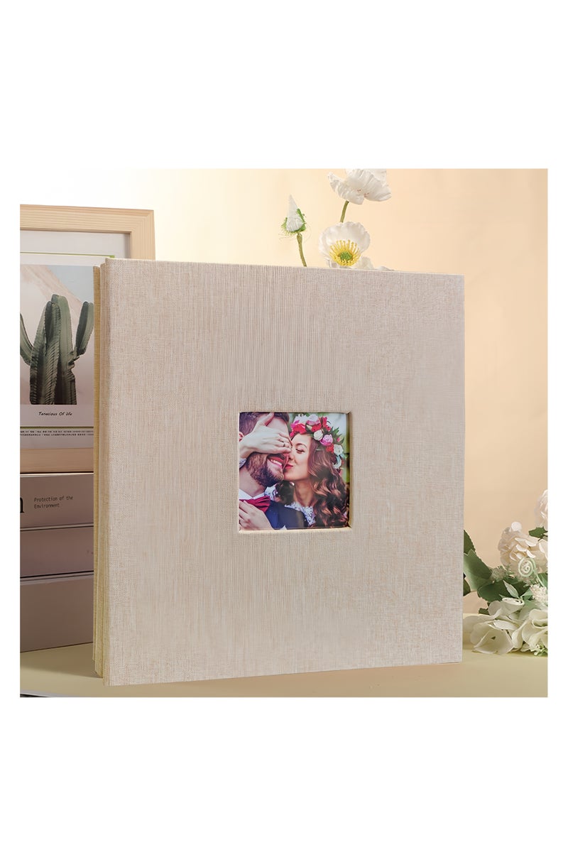 فيلارو Time Museum DIY interchangeable cover photo album, 40 pages, self-adhesive photo album, can hold 360 photos, suitable for weddings, children, travel, family, and baby photos. (Beige) - Image 2