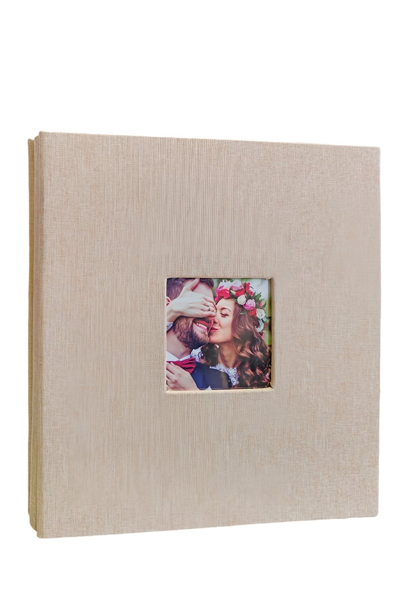 فيلارو Time Museum DIY interchangeable cover photo album, 40 pages, self-adhesive photo album, can hold 360 photos, suitable for weddings, children, travel, family, and baby photos. (Beige) - Image 1
