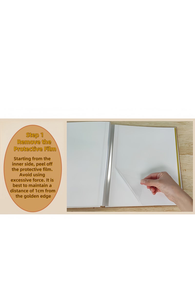 فيلارو Time Museum DIY interchangeable cover photo album, 40 pages, self-adhesive photo album, can hold 360 photos, suitable for weddings, children, travel, family, and baby photos. (Beige) - Image 5