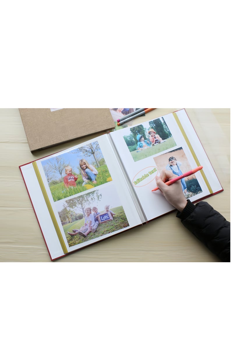 فيلارو Time Museum DIY interchangeable cover photo album, 40 pages, self-adhesive photo album, can hold 360 photos, suitable for weddings, children, travel, family, and baby photos. (Beige) - Image 4