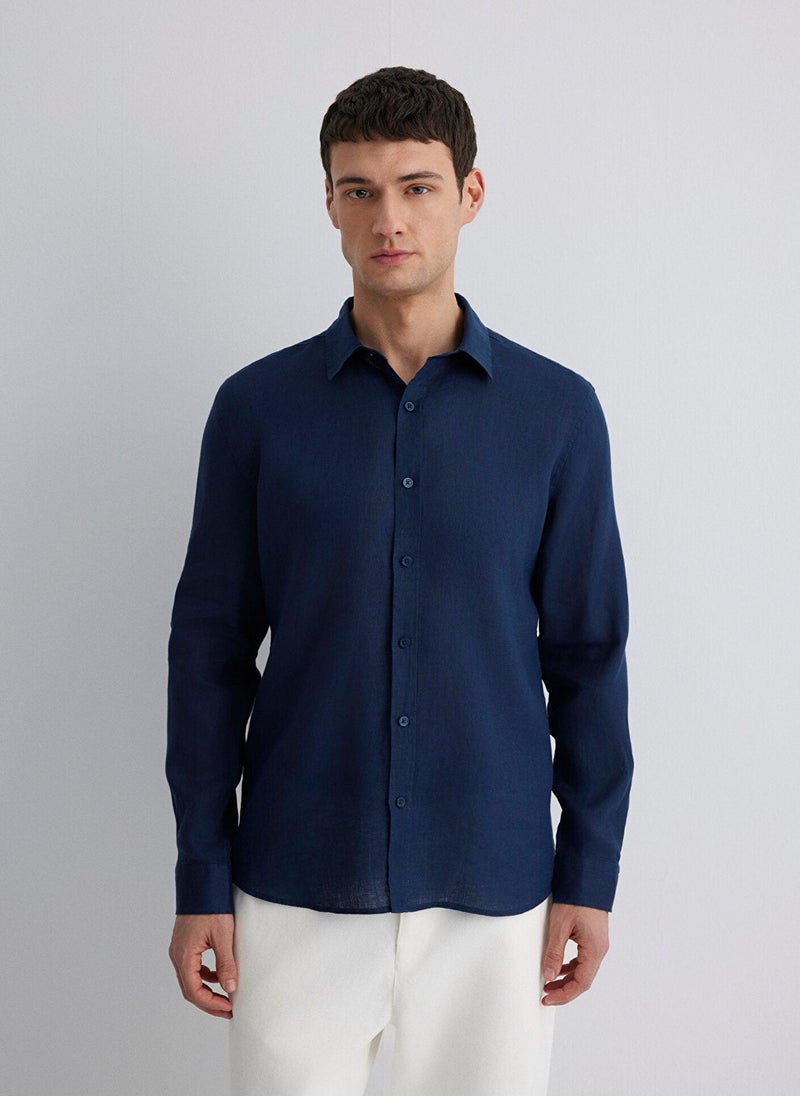 MAVI Navy Linen Shirt - Image 3