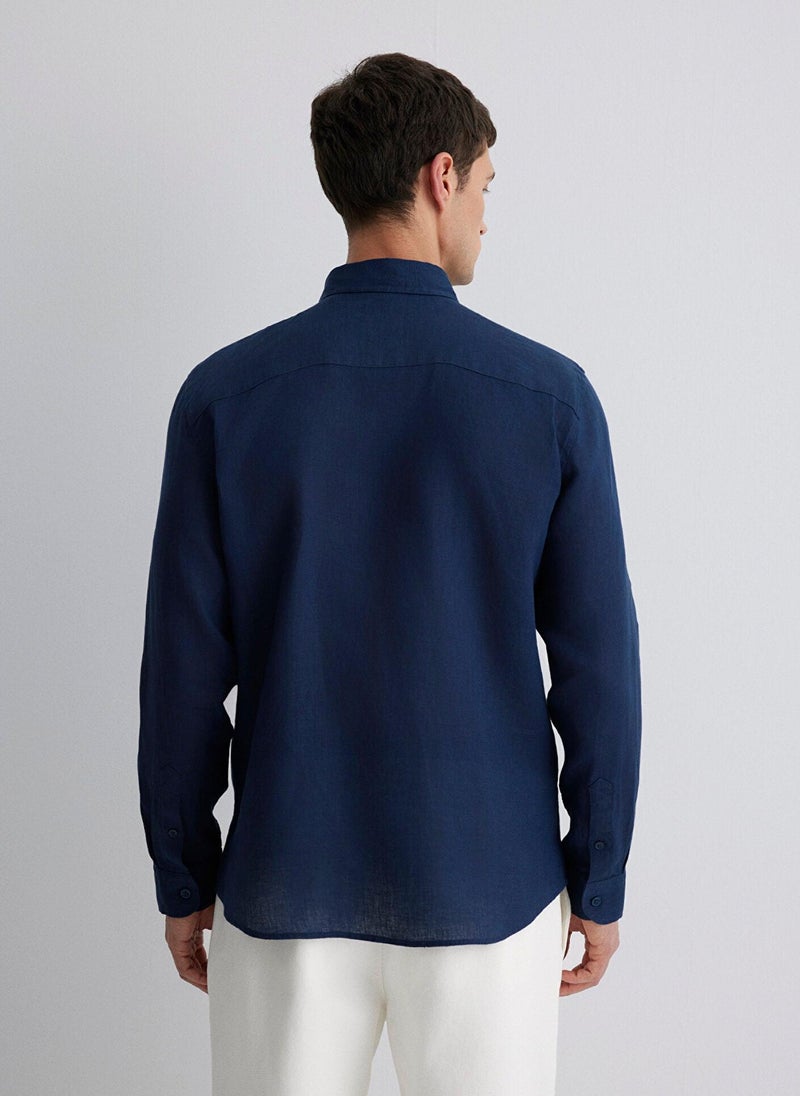 MAVI Navy Linen Shirt - Image 4