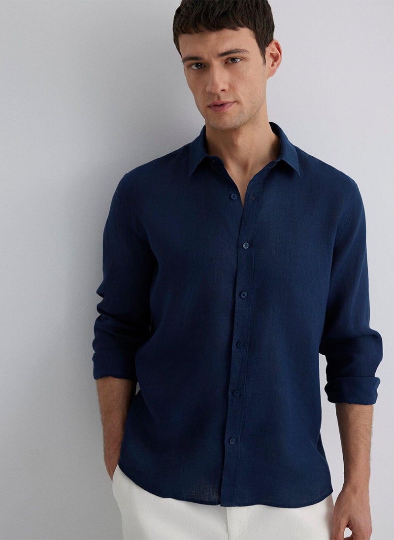 MAVI Navy Linen Shirt - Image 1