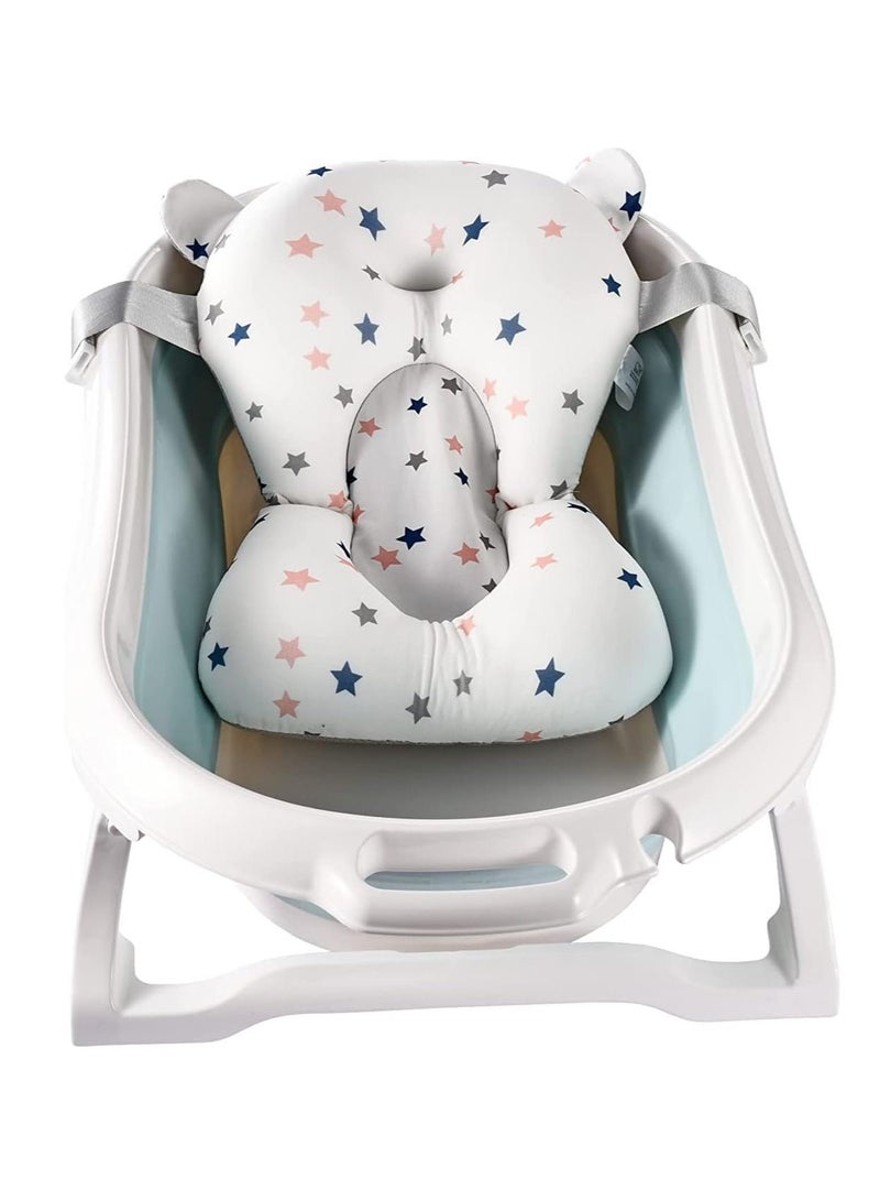 وسادة استحمام للأطفال، دعم قابل للتعديل غير قابل للانزلاق للأطفال الرضع، وسادة استحمام للأطفال لحمام الأطفال، سجادة مقعد حمام للأطفال حديثي الولادة/الرضع | منظمات الحمام، 0-12 شهرًا - Image 1