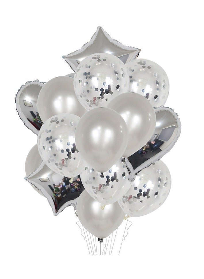 14 Pcs Balloon Happy Birthday Party Decorations Star Heart Foil Balloons Wedding Decorations Helium Ballons Girl Boy Baby Shower