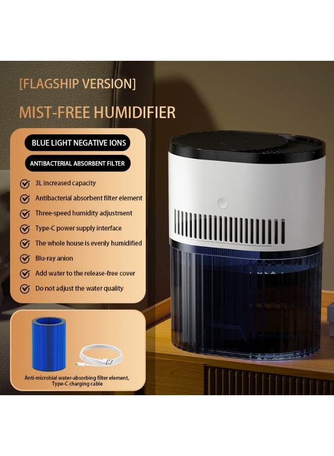 RUKYU 3L Water Tank Air Humidifier with Blue Light Negative Ion Technology for Home Use 3 Speed Setting Air Purifiers Household Appliances - Image 1