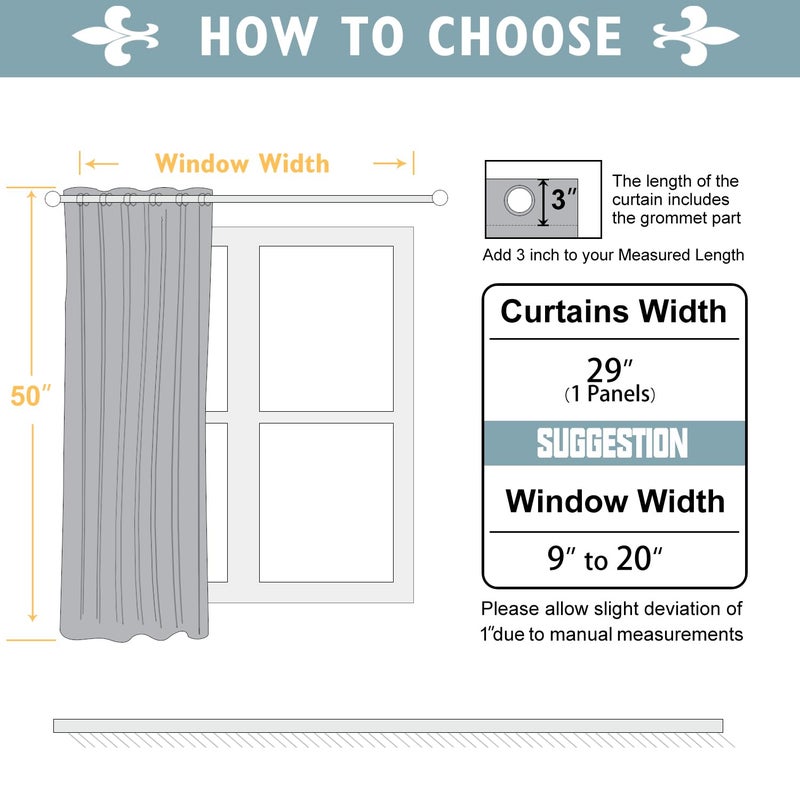 ChrisDowa Small Window Curtains 50 inches Long for Bedroom - Grommet Short Thermal Insulated Room Darkening Curtains for Kitchen (1 Panel  Black  29 x 50 Inch) - Image 5