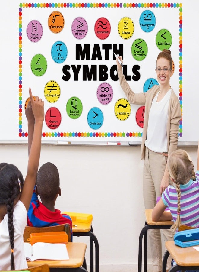 CHUNNIN 50PCS Math Bulletin Board Set Math Classroom Decoration Symbols Vocabulary Paper Cutout Mathematics Educational Bulletin Board Math Signs Poster for Back to School Teacher School Wall Decor - Image 4