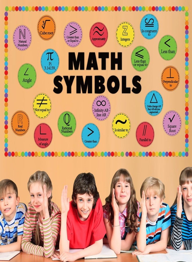 CHUNNIN 50PCS Math Bulletin Board Set Math Classroom Decoration Symbols Vocabulary Paper Cutout Mathematics Educational Bulletin Board Math Signs Poster for Back to School Teacher School Wall Decor - Image 5