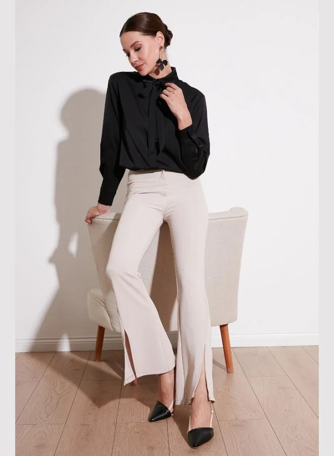 Lela Lela Regular Fit Satin Shirt with Tie Detail Women's SHIRT 611GO00159